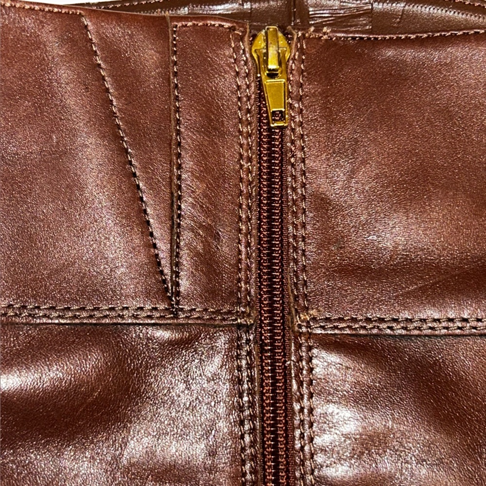 Audrey Brooke Abannya Brown Leather Heeled Riding Boots Zipper Lined Size 7 - Picture 5 of 13